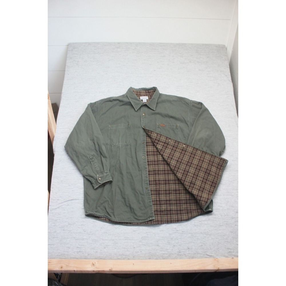 Carhartt Green Utility Vest with Plaid Lining